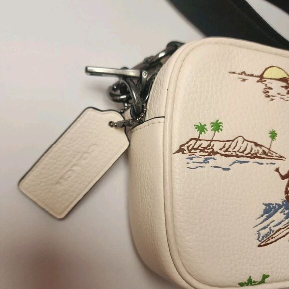 NWT COACH CBI35 Jayden Crossbody Bag Surf Print Refined Pebble Leather Chalk - Picture 4 of 8